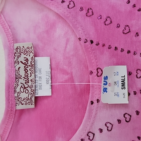 Knitworks Toys R Us Pink Sparkle Hearts Sleeveless NWT Top & Preowned Shorts S - Picture 4 of 16